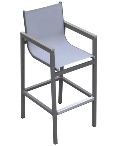 Armen Living Marina Outdoor Patio Barstool In Grey