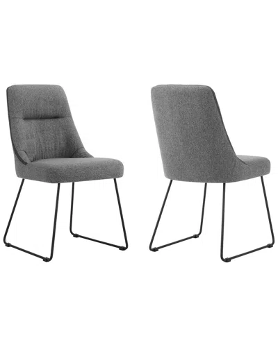 Armen Living Quartzmetal Dining Room Chairs In Gray