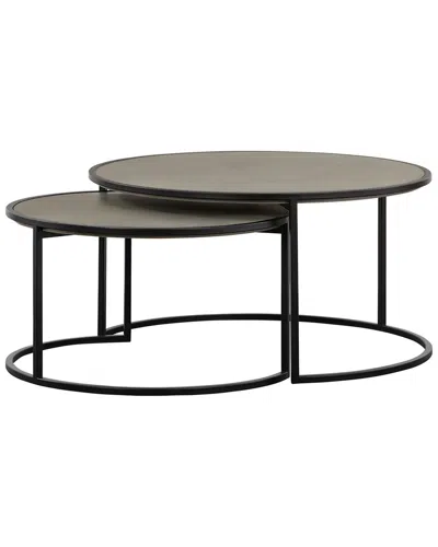 Armen Living Rina Concrete And Metal 2pc Nesting Coffee Table In Medium