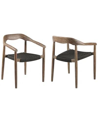 Armen Living Santo Indoor Outdoor Stackable Dining Chair In Charcoal