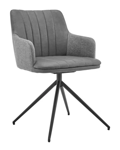 Armen Living Simone Modern Metal Swivel Dining Room Chairs In Gray