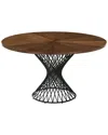 Armen Living Dnu Unprofitable  Cirque 54in Walnut & Metal Pedestal Dining Table