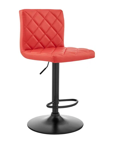 Armen Living Duval Adjustable Red Swivel Bar Stool