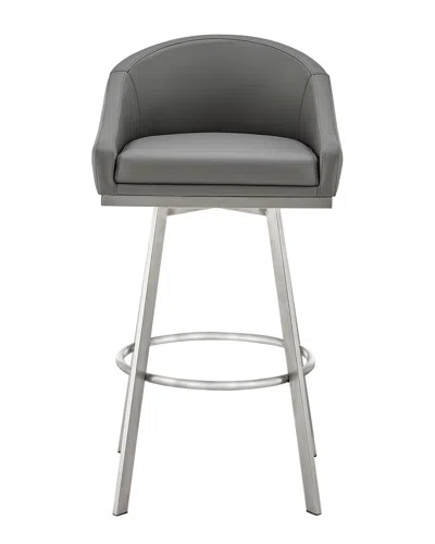 Armen Living Eleanor 26in Swivel Counter Stool In Gray