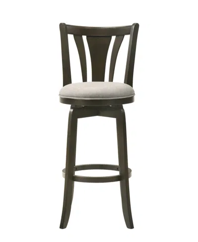 Armen Living Elle 30" Rubberwood Bar Height Barstool In Gray