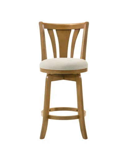 Armen Living Elle 30" Rubberwood Bar Height Barstool In Brown