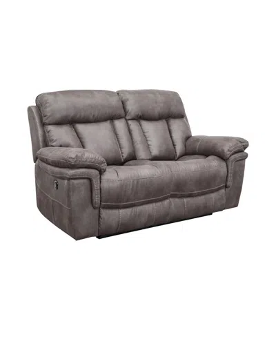 Armen Living Estelle 66" Fabric In Power Loveseat In Gunmetal