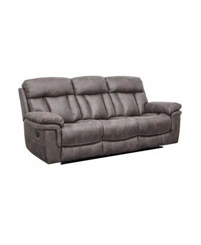Armen Living Estelle 88" Fabric In Power Reclining Sofa In Gunmetal