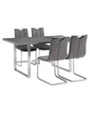 Armen Living Fenton And Gray Pacific 5pc Modern Rectangular Dining Set In Metallic