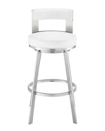 Armen Living Flynn 26in Swivel Counter Stool In Silver