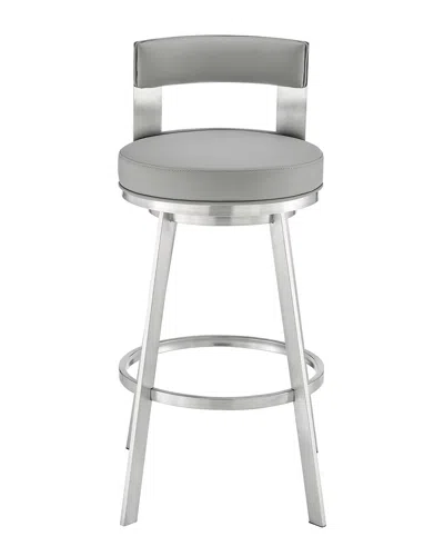 Armen Living Flynn 26in Swivel Counter Stool In Gray