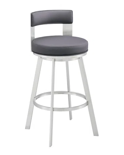 Armen Living Flynn 26in Swivel Counter Stool In Gray