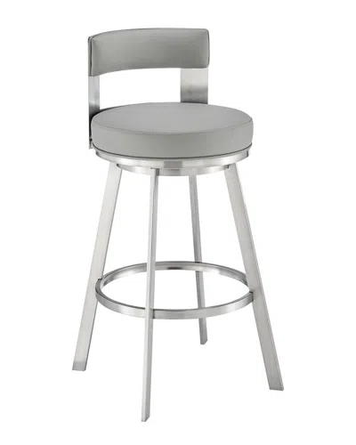 Armen Living Flynn 26in Swivel Counter Stool In Gray