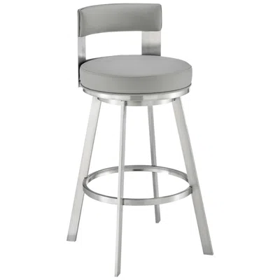 Armen Living Lynof Swivel Bar Stool In Gray