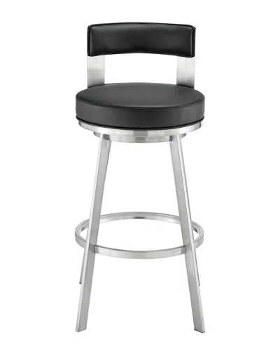 Armen Living Flynn 30in Swivel Bar Stool In Black