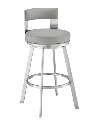 Armen Living Flynn 30in Swivel Bar Stool In Gray