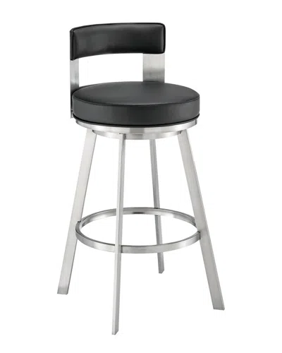 Armen Living Flynn 30in Swivel Bar Stool In Black