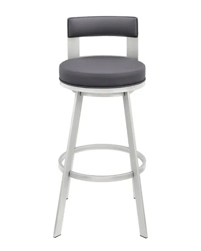 Armen Living Flynn 30in Swivel Bar Stool In Gray
