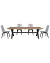 Armen Living Glendora Island Outdoor Patio 5 Piece Live Edge Di