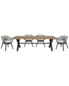 Armen Living Glendora Tutti Frutti Outdoor Patio 5pc Live Edge Dining Set
