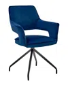 Armen Living Hadley Dining Room Accent Chair In Blue