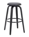 Armen Living Harbor 30in Bar Height Backless Swivel Wood Mid-century Modern Bar Stool In Gray