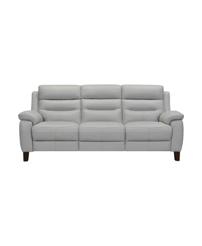 Armen Living Hayward 82" Genuine Leather Power Reclining Sofa In Dove Gray
