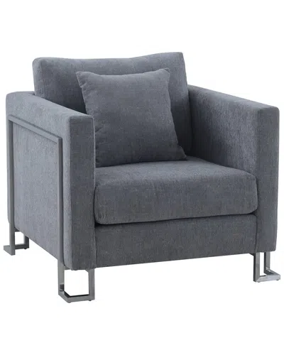 Armen Living Heritage Upholstered Accent Chair In Gray
