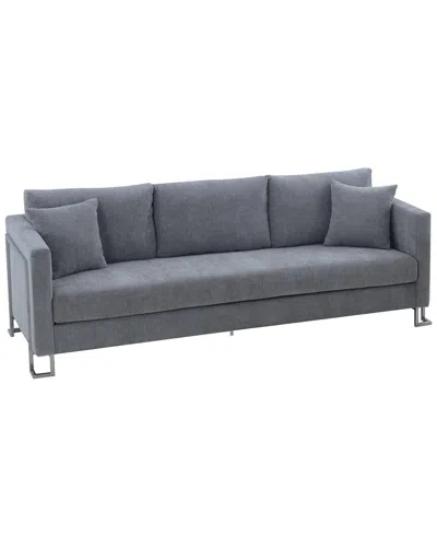 Armen Living Heritage Upholstered Sofa In Gray