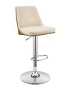 Armen Living Jacob Adjustable Swivel Bar Stool In Cream