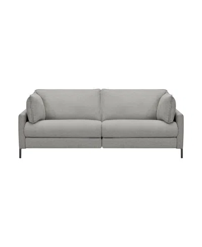 Armen Living Juliett 80" Fabric With Power Footrest Modern Sofa In Gray Pebble