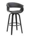Armen Living Julyssa 26in Counter Height Swivel Wood Bar Stool In Gray