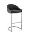 ARMEN LIVING KATHERINE 26" COUNTER STOOL IN BRUSHED STAINLESS STEEL WITH FAUX LEATHER