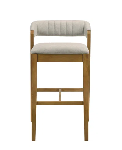 Armen Living Landyn 30" Rubberwood Bar Height Barstool In Gray