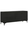 Armen Living Legend Glaze Ash Veneer 6 Drawer Dresser In Black