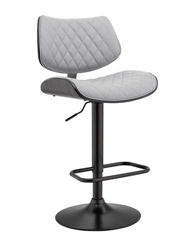 Armen Living Leland Adjustable Finish Bar Stool In Gray