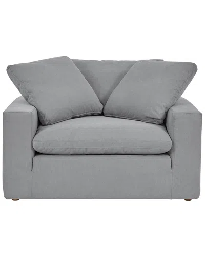Armen Living Liberty 51.5 Upholstered Chair And A Half In Grey