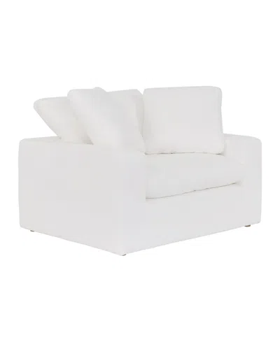 Armen Living Liberty 51.5" Upholstered Chair And A Half In Pearl,brown