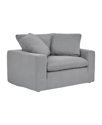 Armen Living Liberty 51.5" Upholstered Chair And A Half In Slate Gray,brown