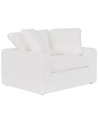 Armen Living Liberty 51.5in Upholstered Chair And A Half In White
