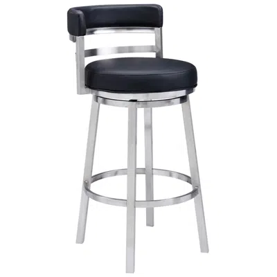 Armen Living Madrid 30 Bar Height Bar Stool In Animal Print