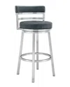 Armen Living Madrid Contemporary 26in Counter Height Barstool In Blue