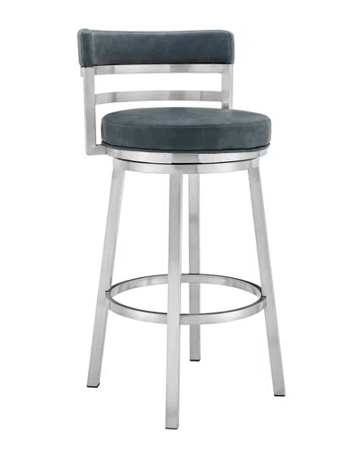 Armen Living Madrid Contemporary 26in Counter Height Barstool In Blue