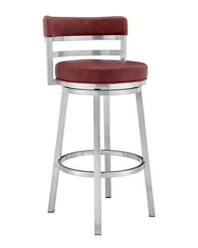 Armen Living Madrid Contemporary 26in Counter Height Barstool In Red