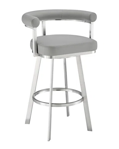 Armen Living Magnolia 26in Swivel Counter Stool In Gray