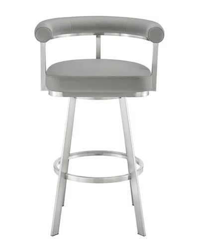 Armen Living Magnolia 30in Swivel Bar Stool In Gray