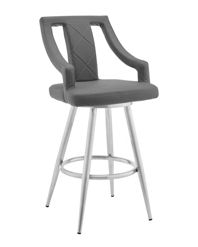 Armen Living Maxen 30in Swivel Bar Stool In Gray