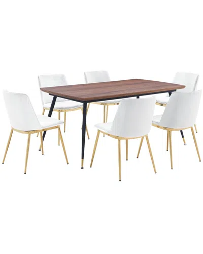 ARMEN LIVING ARMEN LIVING MESSINA VELVET 7PC RECTANGULAR DINING SET