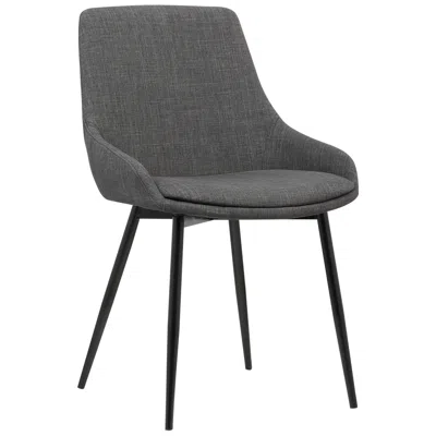 Armen Living Mia Charcoal Fabric Armless Dining Chair In Gray