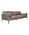 Armen Living Michalina 84" Velvet With Metal Legs Sofa In Fossil Gray,black